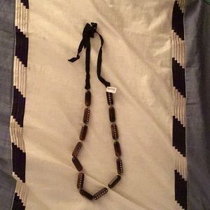 J. Crew tortoise shell/rhinestone ribbon necklace